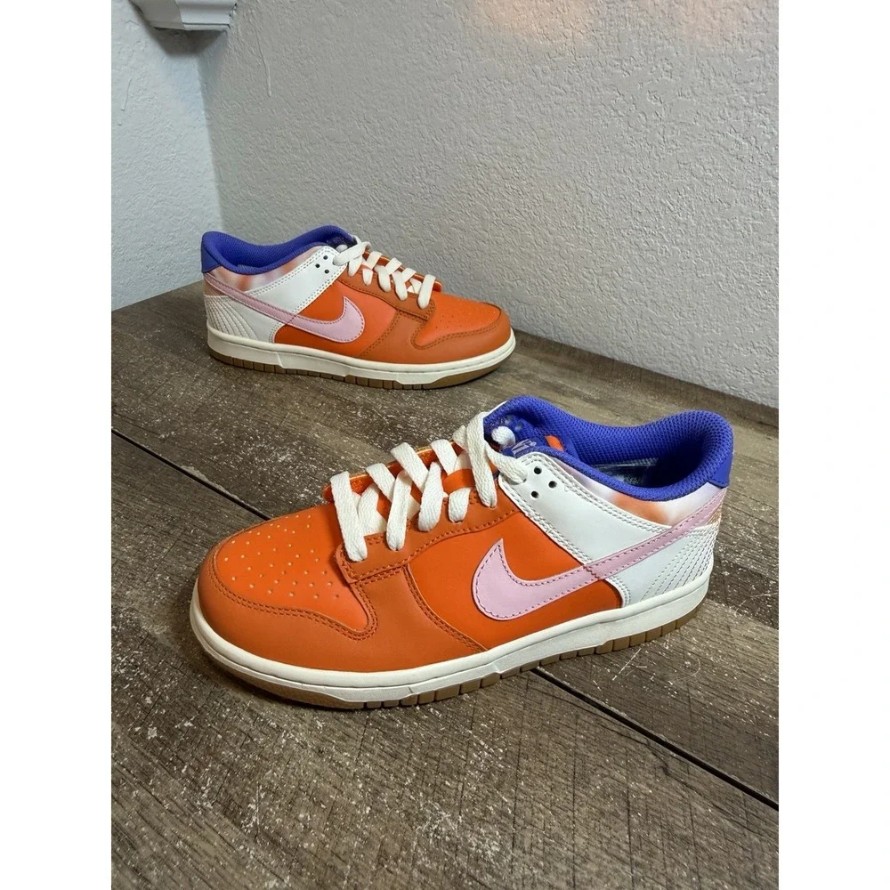 Nike Dunk Low FN0600-801 Orange Pink Purple Sneakers Youth 5Y Womens 6.5